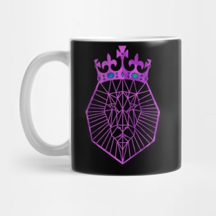 PURPLE Lion Geometric Animal. Mug